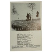 Postcard with soldier song "Die Landpartie"